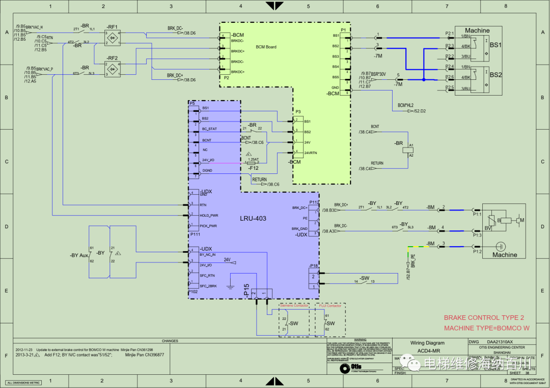 奥的斯ACD4-MR（图号：DAA21310AX）电气图纸