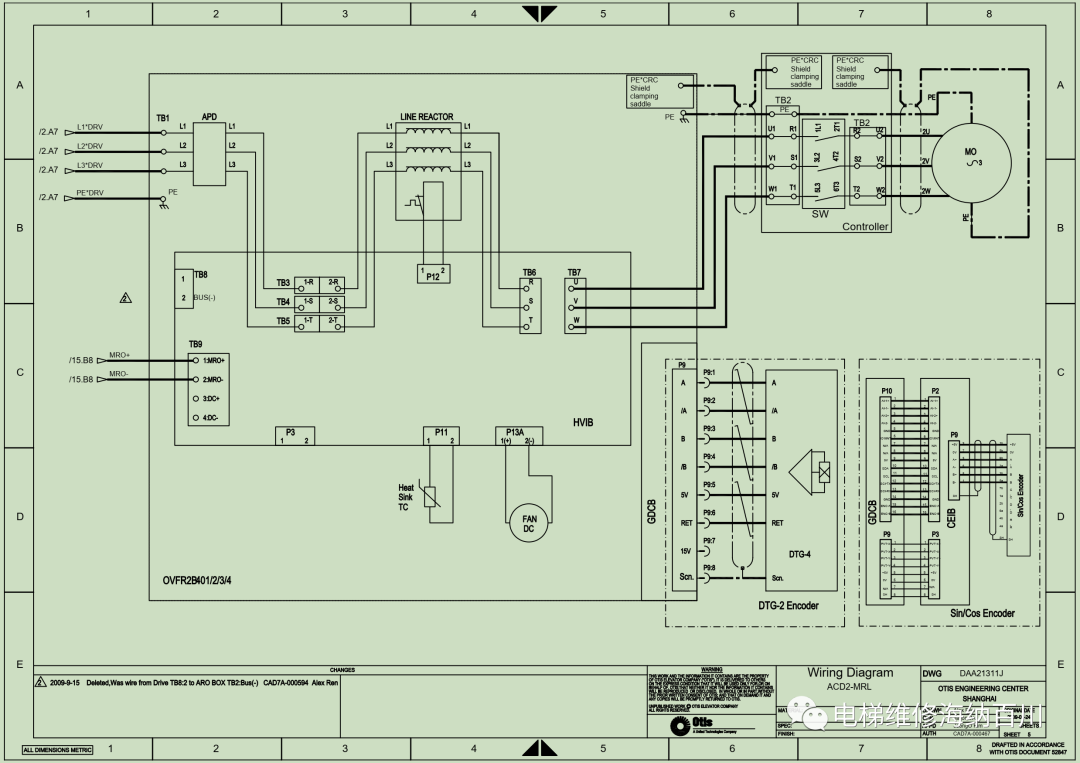 OTIS ACD2-MRL电气图（图纸号：DAA21311J）