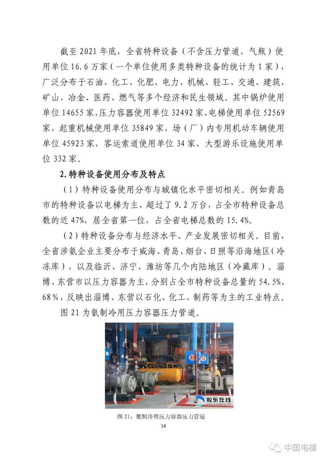 山东通报2021年全省特种设备安全状况：全省拥有电梯599430台，2021年发生电梯事故0起…