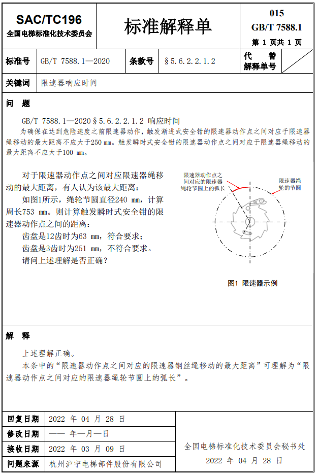 收藏!GB/T 7588.1-2020第1~17号标准解释单!(全) 收藏!GB/T 7588.1-2020第1~17号标准解释单!(全)