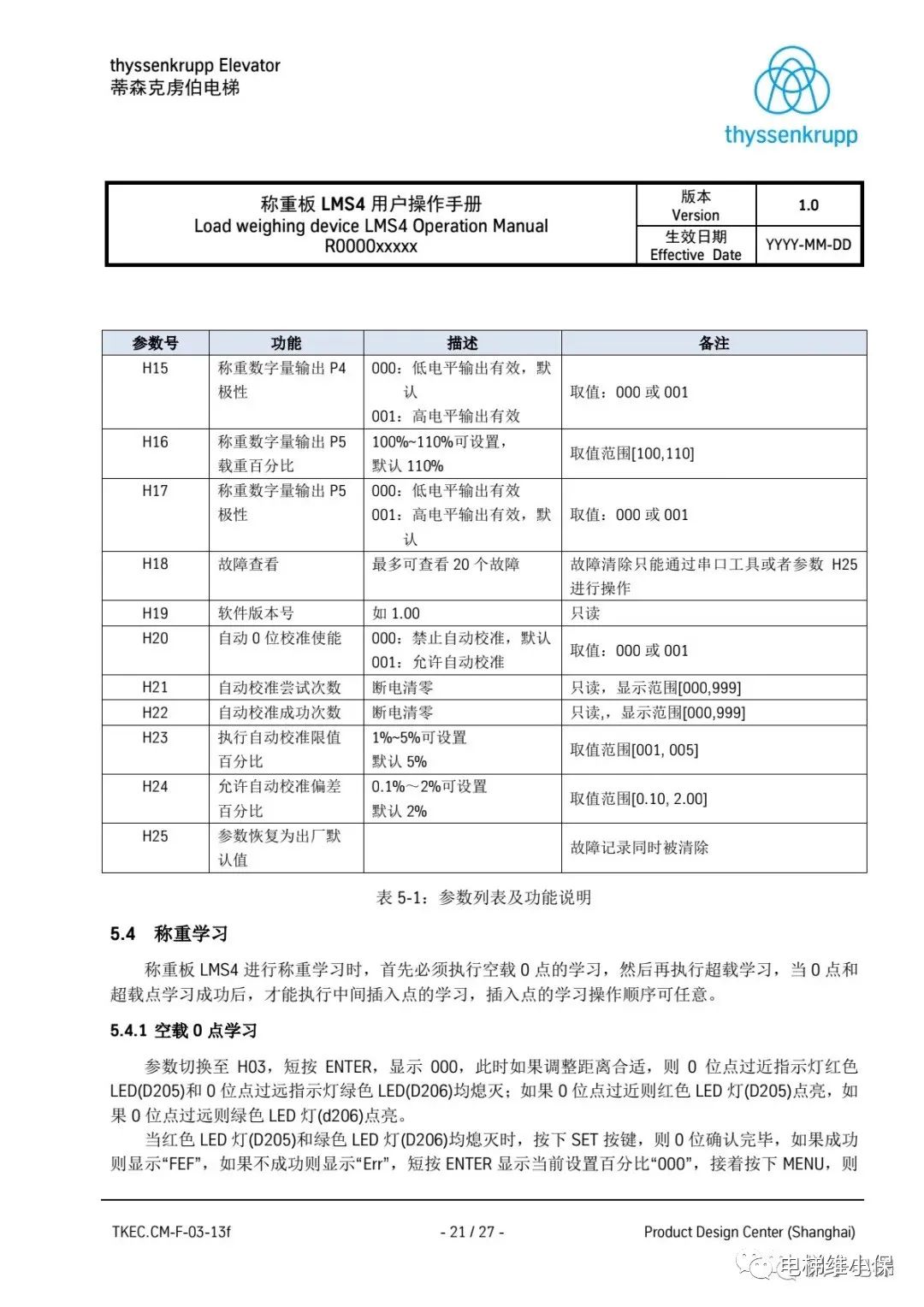 蒂森LMS4称重板操作手册 蒂森LMS4称重板操作手册