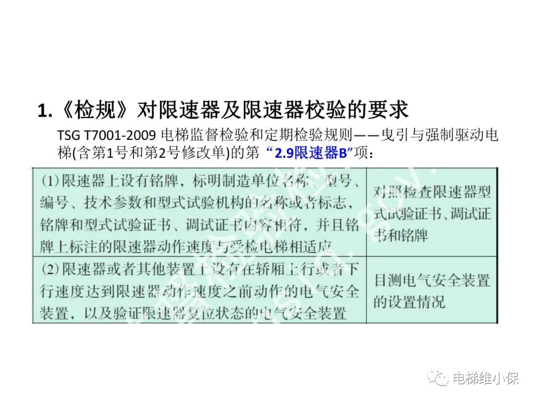 限速器校验及其质量控制要点