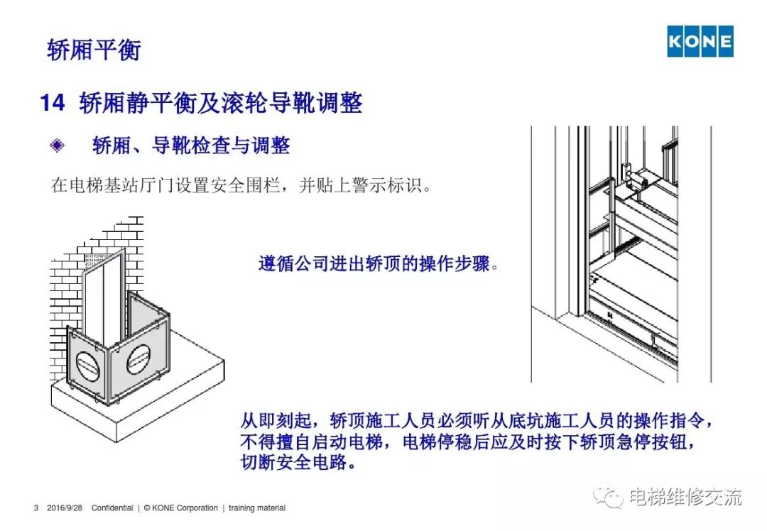 通力电梯轿厢平衡培训