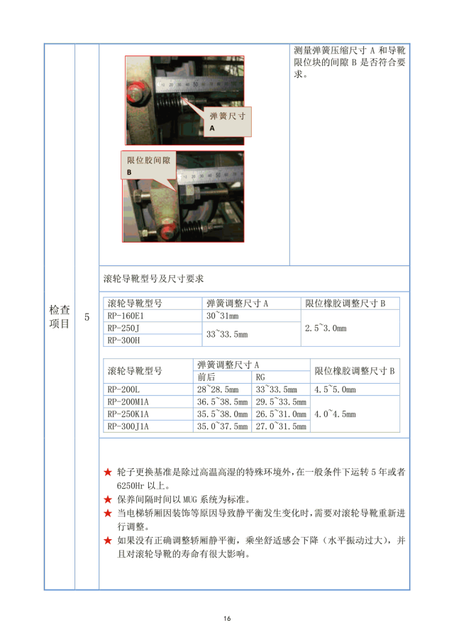 日立电梯滚轮导靴检查及调整