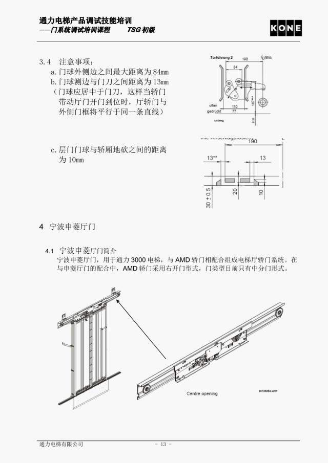 通力电梯AMD门系统调试培训