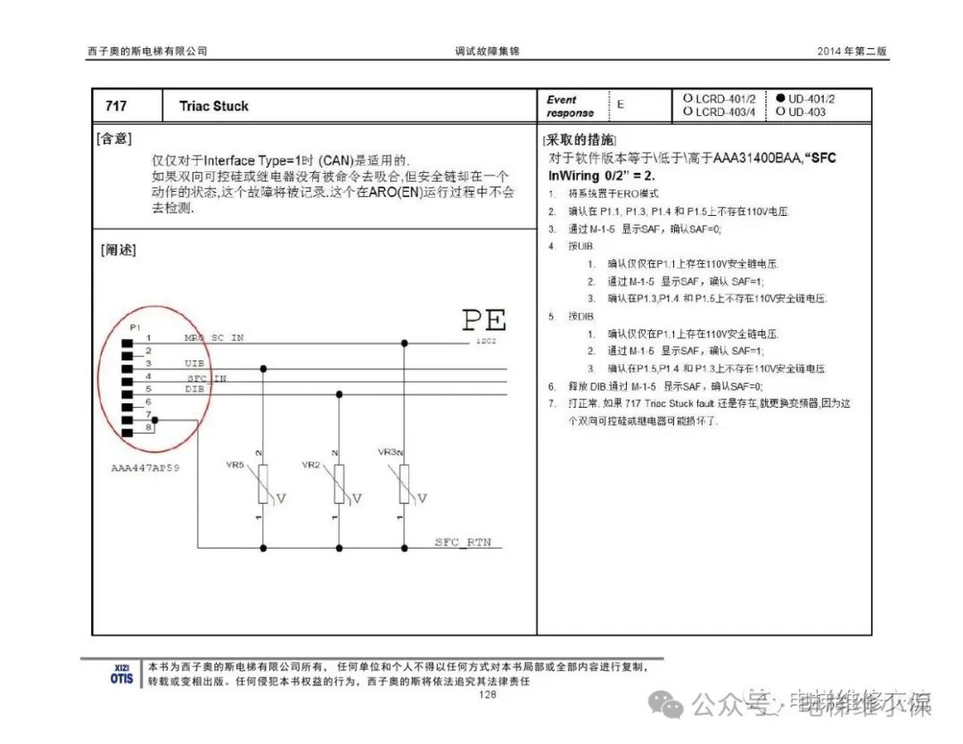 奥的斯电梯故障指导及技术通报