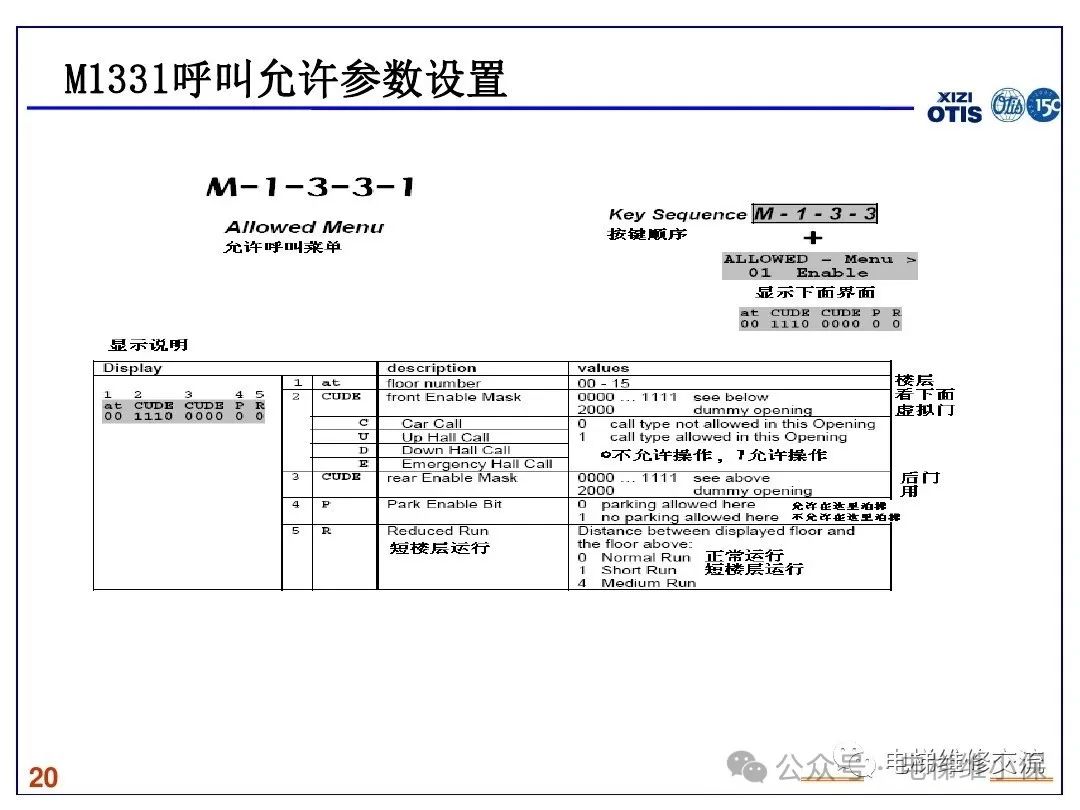 奥的斯服务器楼层封闭参数设置