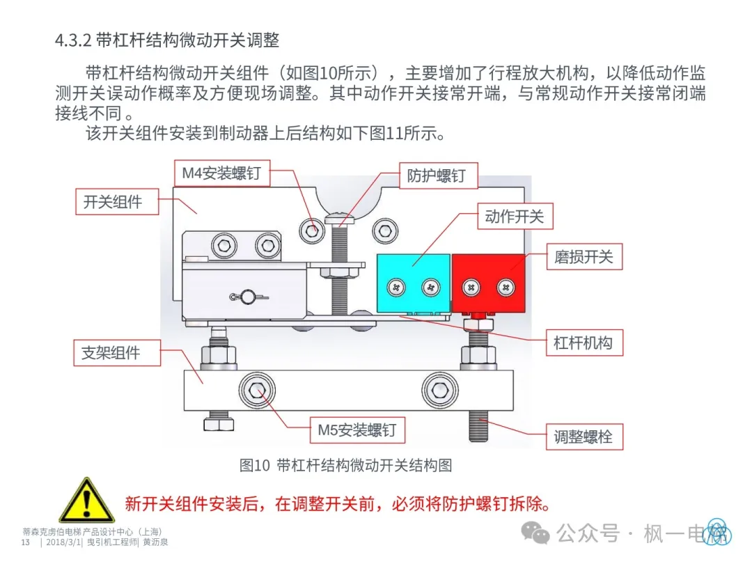电梯块式抱闸调整说明