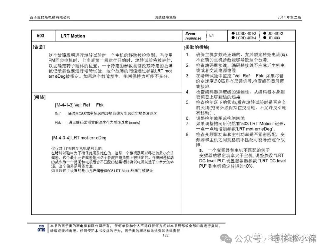 奥的斯电梯故障指导及技术通报
