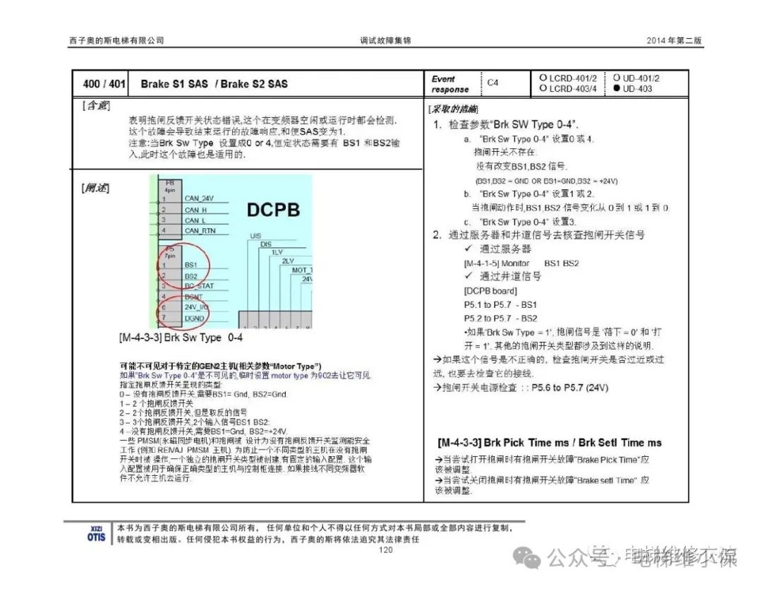 奥的斯电梯故障指导及技术通报