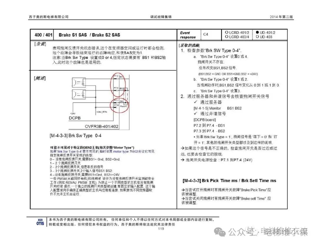 奥的斯电梯故障指导及技术通报