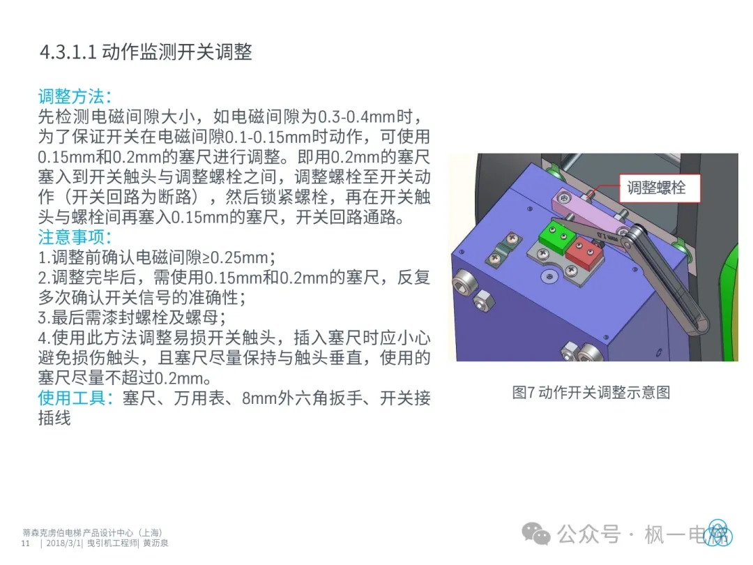 电梯块式抱闸调整说明
