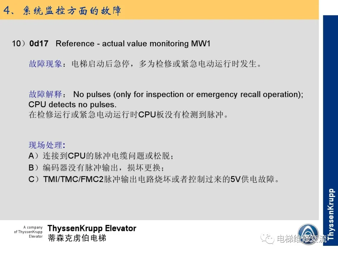 森电梯TCM常见故障的诊断分析及处理培训