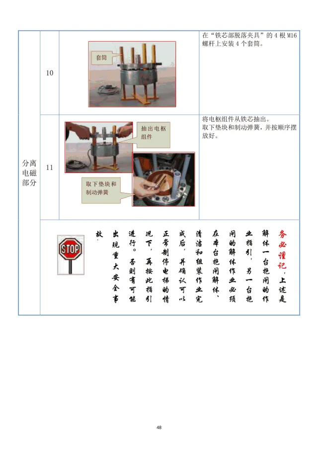 日立电梯制动器抱闸解体培训