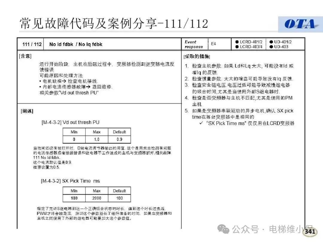 奥的斯电梯常见故障代码及案例