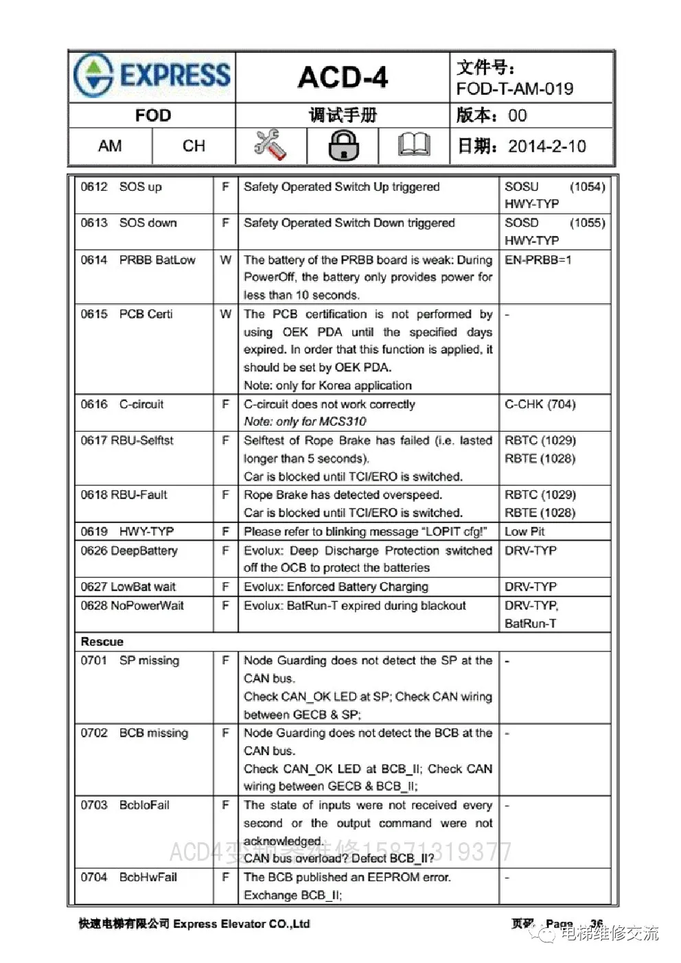 快速电梯ACD4调试资料