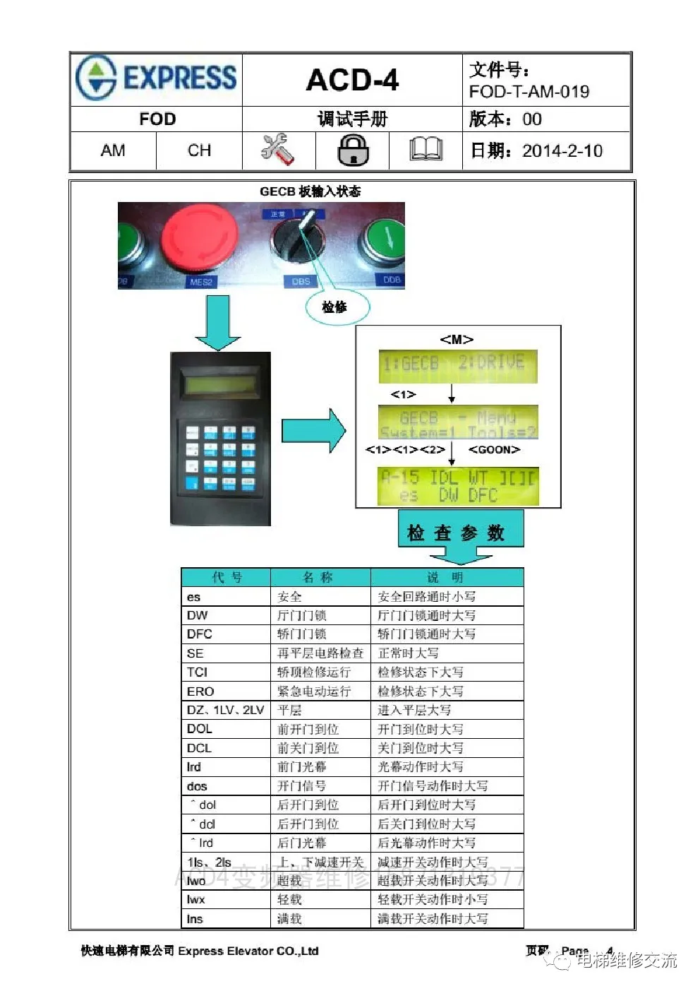 快速电梯ACD4调试资料