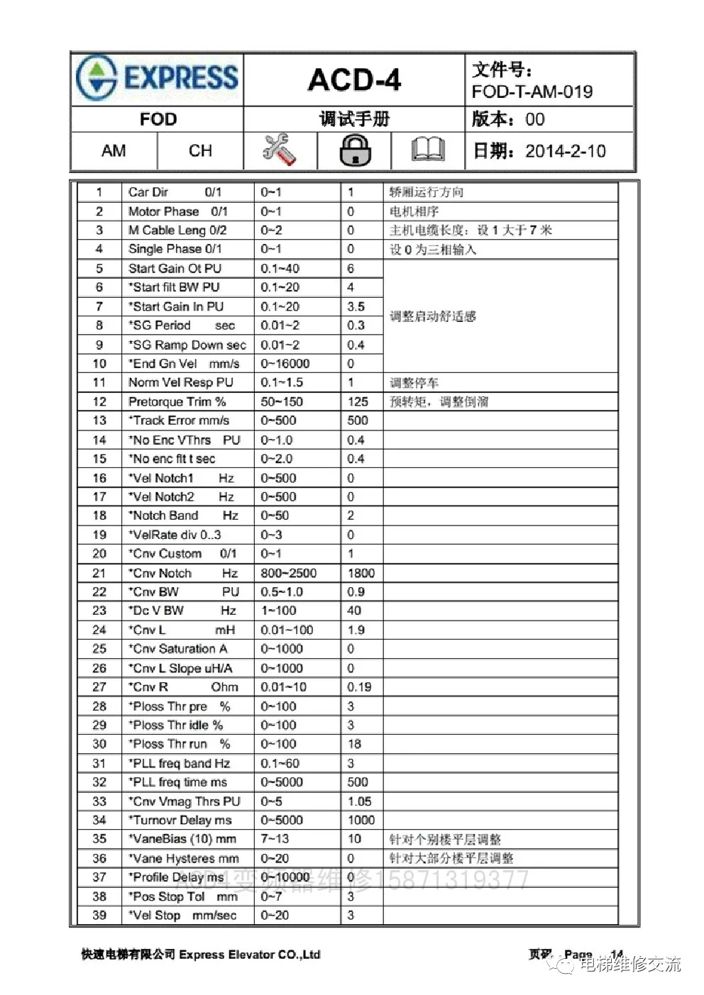 快速电梯ACD4调试资料