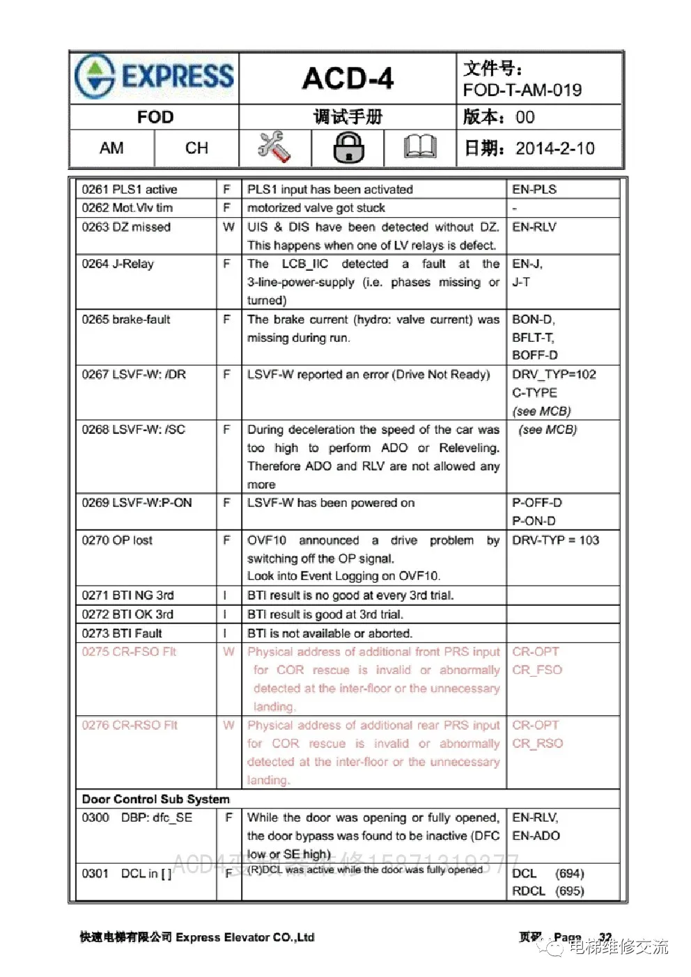 快速电梯ACD4调试资料